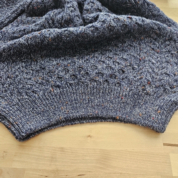Highland Home Industries Large Sweater Blue Cable Knit 100% Pure New Wool - Picture 7 of 13